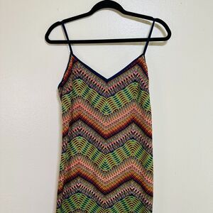 Sanctuary Juniors BOHO Chevron Design Maxi Dress Adjustable Strap Size M